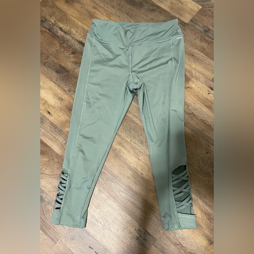 Jockey, mint green, 3/4 leggings with lattice cut